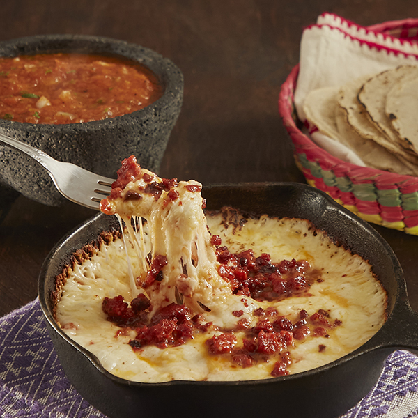 Melted Queso Oaxaca with Chorizo