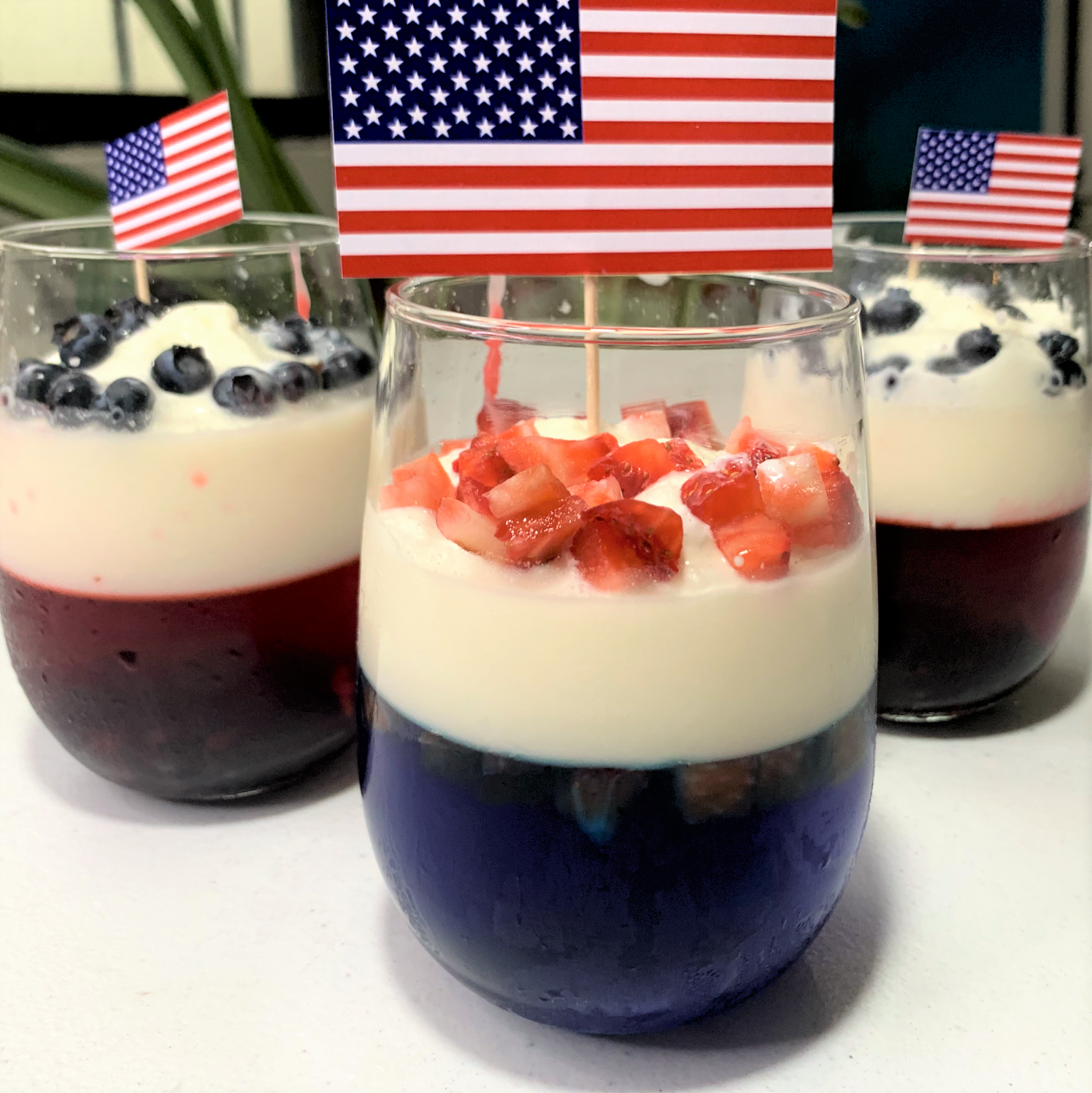 Gelatin with Jocoque for 4th of July