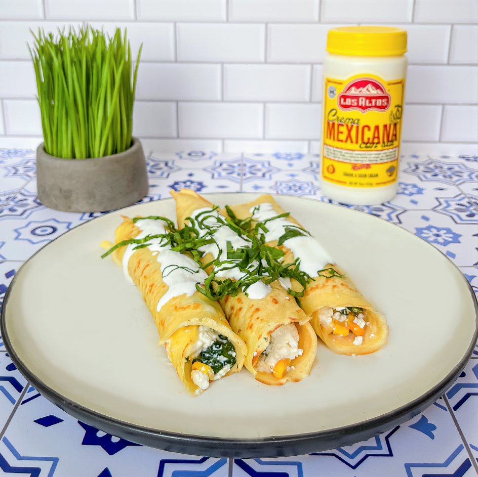 Crepes stuffed with Spinach and Requesón